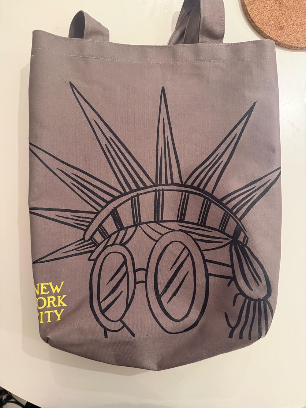 Starbucks NYC Gray Tote Bag with Statue of Liberty Graphic